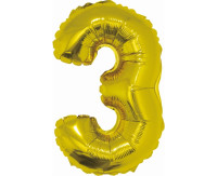 Balon foliowy ,,Cyfra 3" złota 91cm GoDan