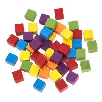 Drewniane kostki kolorowe 15x15mm 49szt GRKO-098 Dalprint