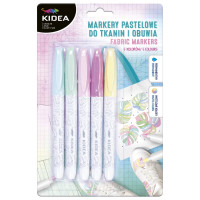 Markery pastelowe do obuwia i tkanin 5 kolorów Kidea / Derform